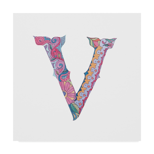 Green Girl Canvas 'V Colorful' Canvas Art - Multi-color