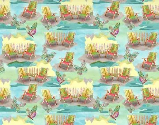 3 Wishes-Multiple Chairs-10841-Trq-Ct1132490-100% Quality Cotton By The Yard Or Yardage