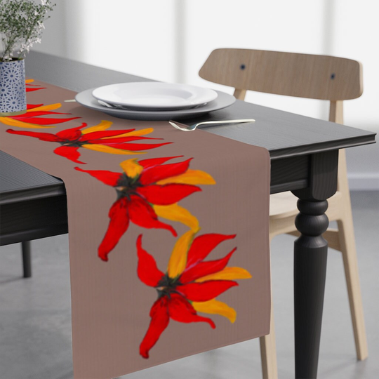 Chili Peppers Table Runner Decor. Size 90" X 16". Decorations. Dinner Ware