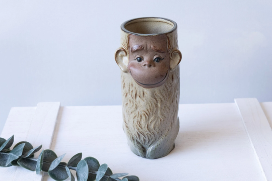 Ceramic Monkey Pencil Holder/Desk Organizer
