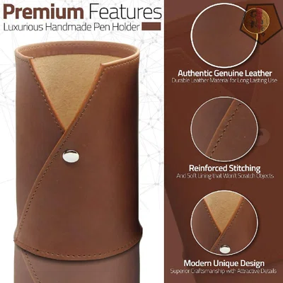 Genuine Leather Lack Pencil Holder- Lack Makeup Rush Holder | Pencil Cup | Glasses Holder Stand | Remote Control Holder For Tale | Makeup Rush Cup Hol