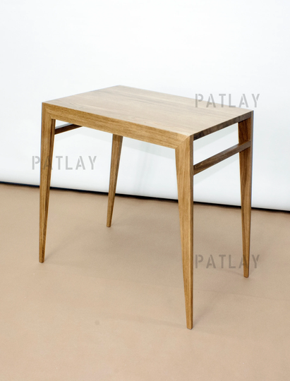 Elegant High Oak Tea Table, Handmade Furniture, Size & Solid Wood Customisation