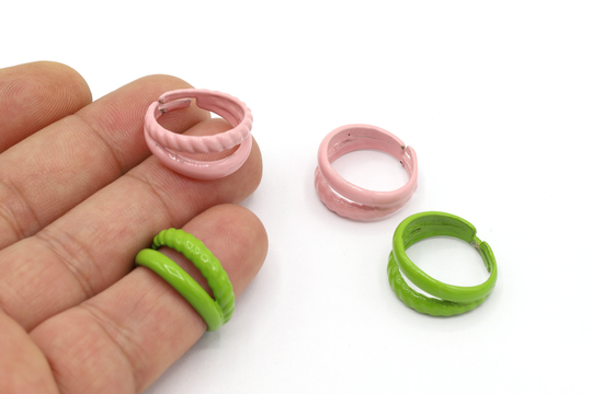 Inner Size 17mm Colored Rings, Ring Settings, Round Loop Open Colorful Rings - Ts227