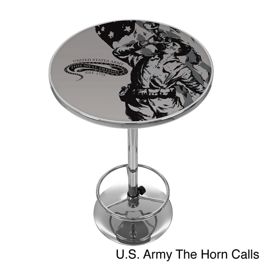U.S Army Chrome Adjustable Height Pub Table
