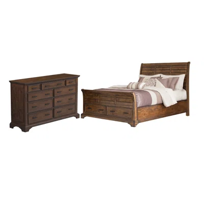 Clydesdale Vintage Bourbon 2-Piece Bedroom Set with Dresser