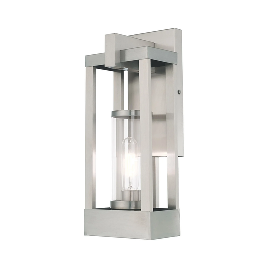 Giuseppe Lighting One Light Outdoor Wall Lantern Delancey Brushed N - Exact Size