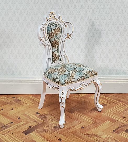 Jbm Dollhouse Dressing Or Vanity Chair White Gold 112 Scale Miniature Furniture
