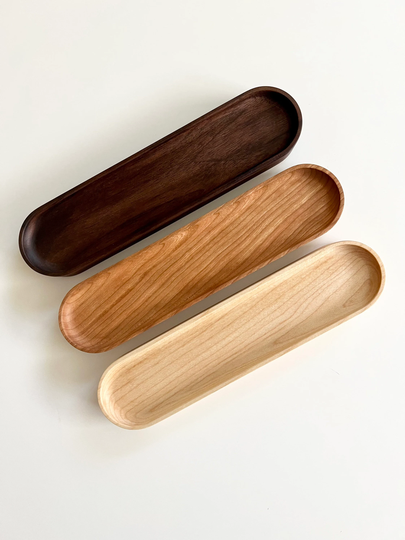 Walnut, Cherry Wood, Maple Pen Tray, Pencil Desk Holder, Stocking Stuffer, Minimalist Organization