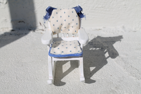 Dollhouse Miniature Rocking Chair ~ Vintage Nursery 112 Scale Furniture Diorama Fairy Garden Vignette