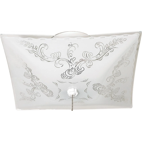 2-Light Square Flush W/Pull Chain