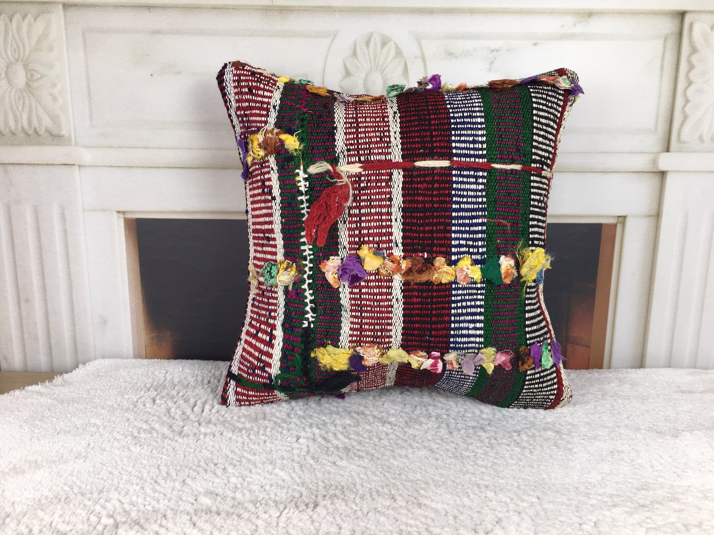 Kilim Pillow Cover, Throw Pillow, Sofa Turkish Towel Lumbar 16 X Organic 4748
