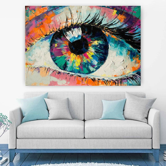 Colorful Eye Canvas Wall Arts/ Poster/Colorful Oil Painting Art/Man Cave Decoration/Colorful Print Home Decor