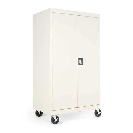 Assembled Mobile Storage Cabinet, with Adjustable Shelves 36 x 24 x 66, Putty - 36" x 24" x 66"
