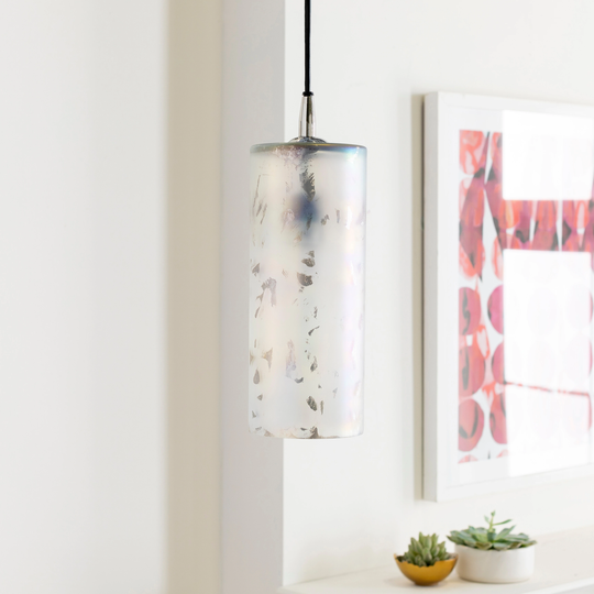 Grundy Glam Antiqued Glass 1-light Pendant - 11.6" x 6" x 6"
