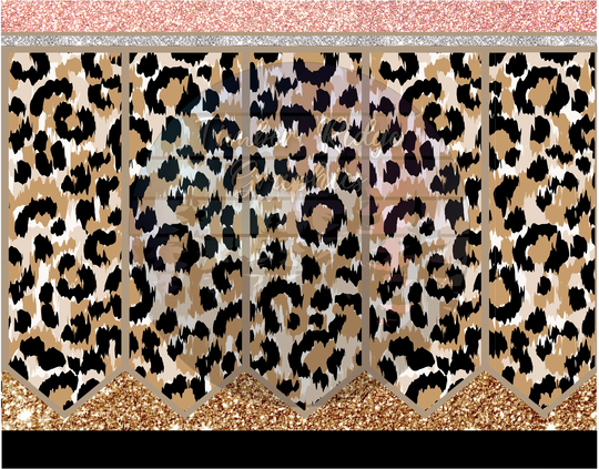 Leopard Pencil Printed Tumbler Wraps - Clear Cast Wrap White