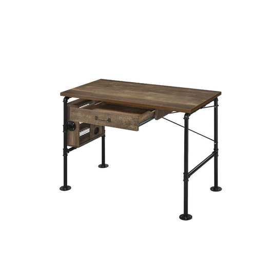 Endang Writing Desk, Weathered Oak & Black Finish