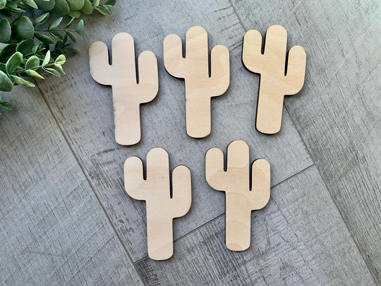 Unfinished Wood Cactus Blanks Diy Craft