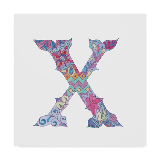 Green Girl Canvas 'X' Canvas Art - Multi-color