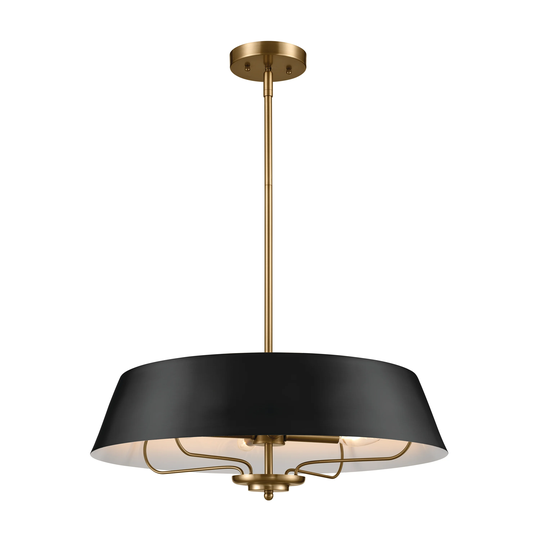 Kichler Lighting Luella 22 in. 4-Light Black Convertible Pendant Light/Semi Flush - 22 in
