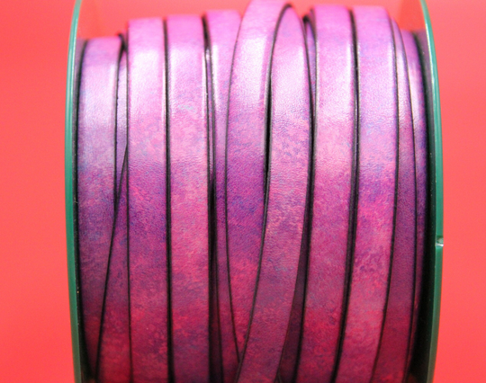 Made in Europe 24'' Multi Color Leather Cord, 5mm & 10mm Flat Multicolor Cord