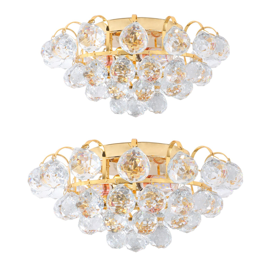 LED Crystal Flush Mount Chandelier Ceiling Light Lamp Fixture