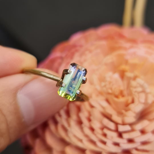 Bi Color Tourmaline. Natural Tourmaline 1.56Ct. Green - Pink. Cd256