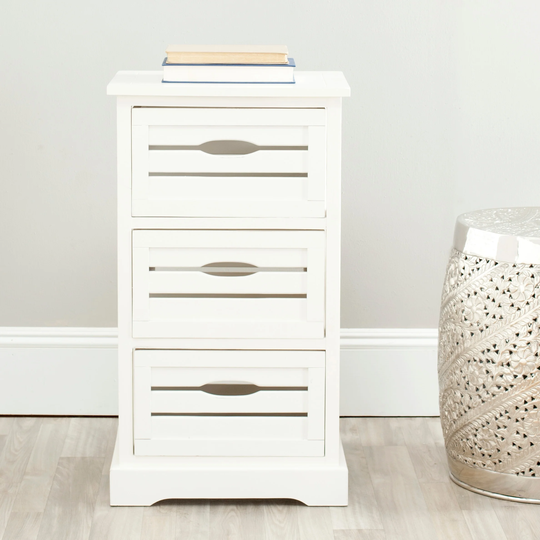 SAFAVIEH Samara 3-Drawer Storage Cream Cabinet - 16.5" x 12.6" x 29.5"