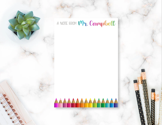 Personalized Notepad, Custom Memo Pad, Handmade Stationery, Writing Pad, Appreciation Gift, Pencils, Teacher's Note, N112