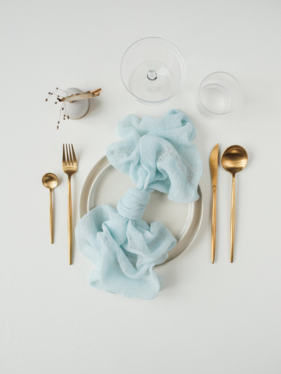 Baby Blue Wedding Napkins Boho Table Decor Elephant Shower Cheesecloth Rustic Gauze Wedding