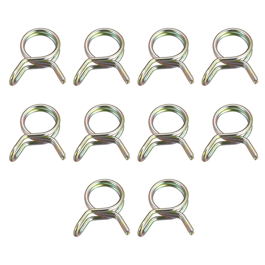 Double Wire Spring Hose Clamp, 20pcs 65Mn Steel 7mm Clips, Color Zinc Plated - Color Zinc