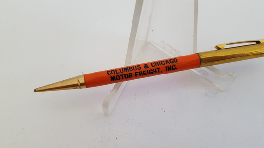 Vintage Circa 1950's Advertising Mechanical Pencil Columbus & Chicago Motor Freight, Inc Made in Usa