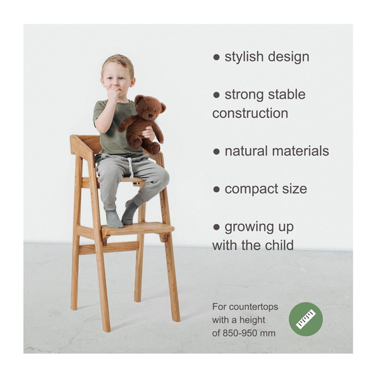 Сounter Height High Chair Natural Oak