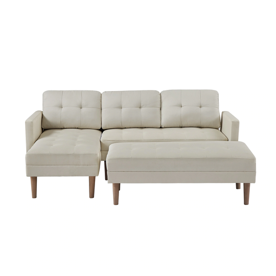 L-shape Sectional Sofa Bed Fabric Couches and Reversible Chaise Lounge