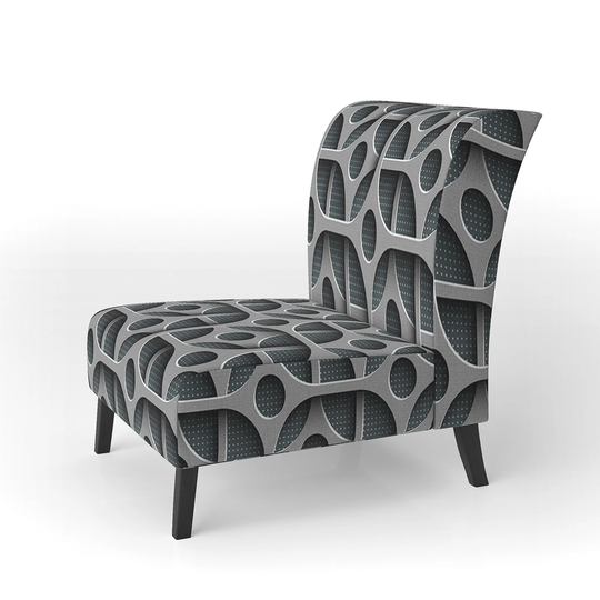 Designart 'Squares Pattern' Upholstered Scandinavian Accent Chair