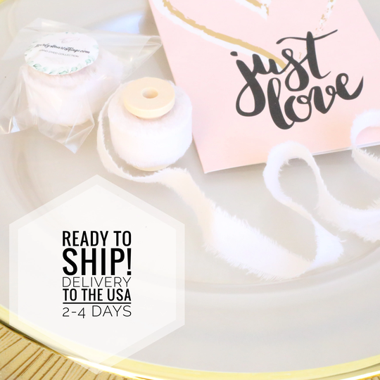 Dispatches From USA /Ivory Cotton Ribbons in Rustic Style/ Ready To Ship/ Free Delivery The 2-4 Days