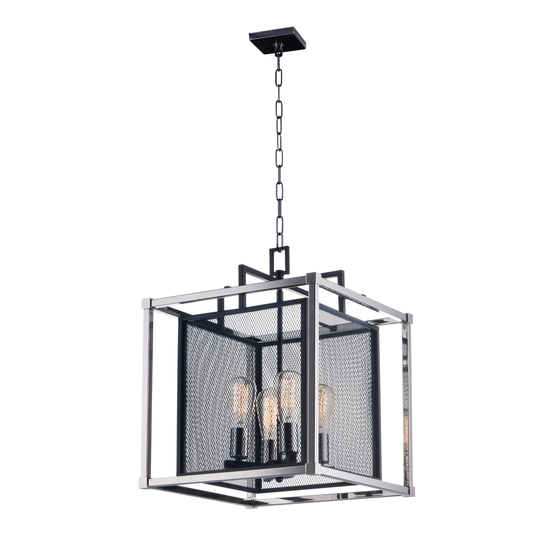 Refine 4-Light Pendant - black / polished nickel