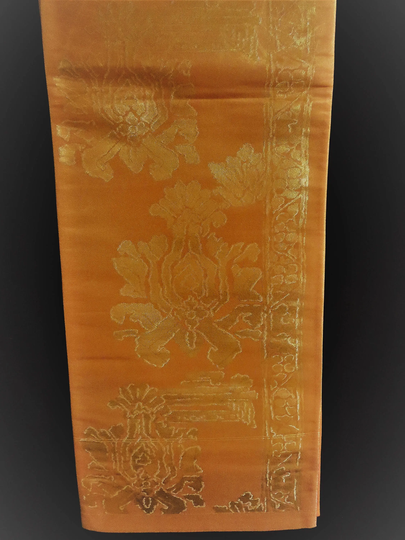 16 " Obi Table Runner Art Vintage Japanese Silk Abstract Flower Ivy Leaf Orange /Home Decor/Gift For Her