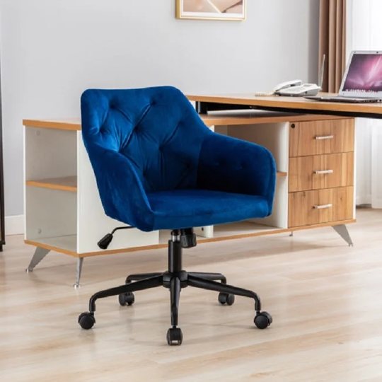 Hengming Velvet Fabric Home Office Chair , Swivel Adjustable Task Chair Executive Accent Chair with Soft Seat