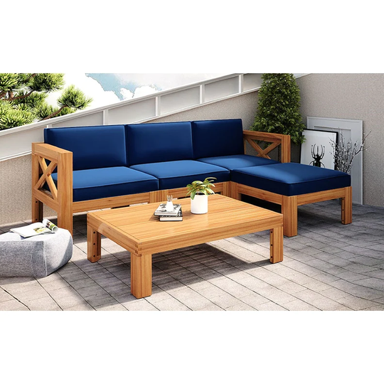 AOOLIVE Outdoor 5 Piece Sectional Sofa Seating Group Set with Cushions