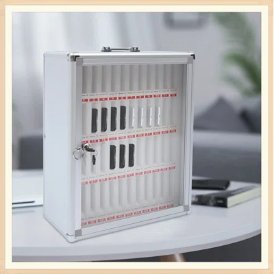 Jonathan 48 Slot Hand-Held Wall-Mounted Laid Flat Phones Storage Cabinet with Lock for Phone Storage