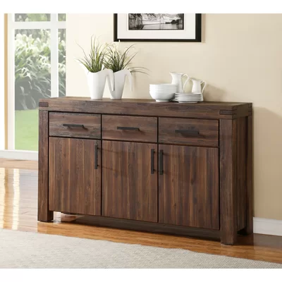 Langdon 63" Wide 3 Drawer Acacia Wood Sideboard