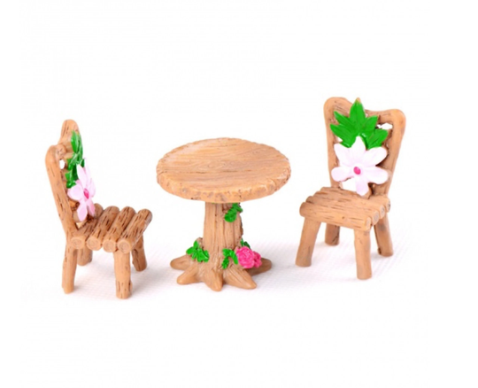 Spring Table & Chairs Set, Made Of Resin