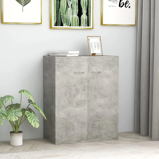 vidaXL Sideboard Concrete Gray 23.6"x11.8"x29.5" Chipboard