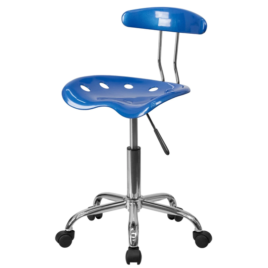 Delacora 17" Wide Metal Swivel Office Chair with Tractor Seat