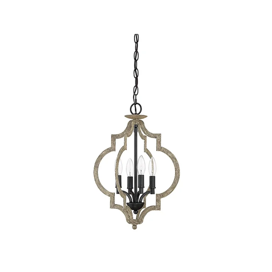 Trade Winds Hilliard Quatrefoil Pendant Light in Weathered Birch