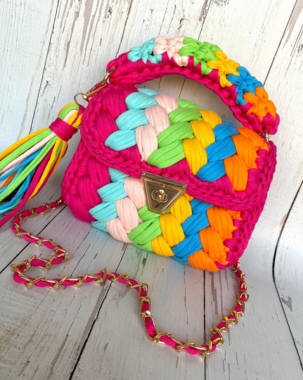 Multi Color Bag/Hand Woven Bag/Colorful Bag/Handmade Bag/Crochet Bag/Knitted Bag/Designer Bag/Luxury Bag/Shoulder Bag/Women's Bag