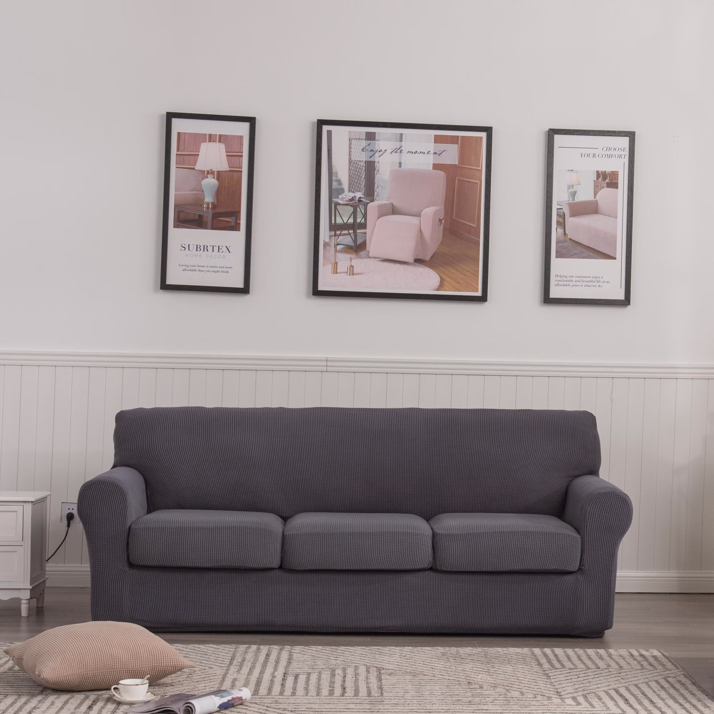 High Stretch Elasticity Sofa Cover With Separate Cushion Elastic Bottom