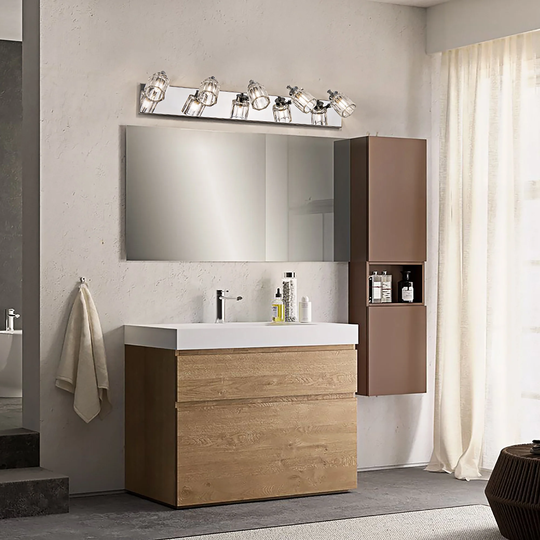 5-Light Bathroom Vanity Lights, Modern Bathroom Wall Light Farmhouse Wall Lamp