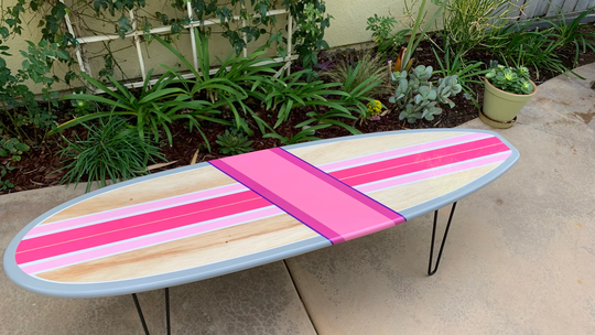 Pink Surfboard Coffee Table