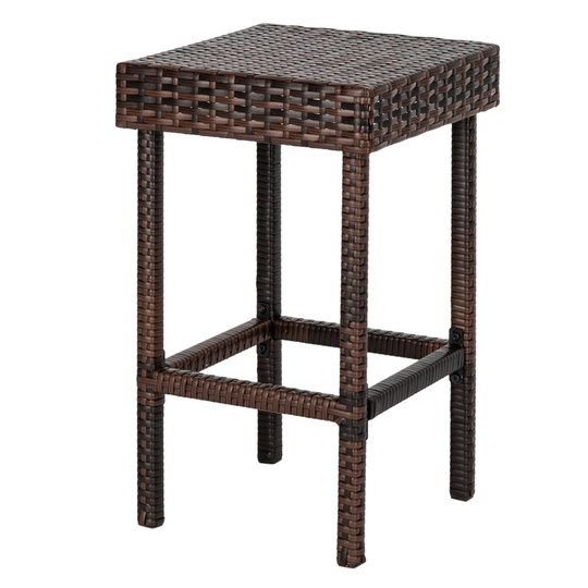 4pcs Outdoor Rattan High Bar Chair Brown Gradient